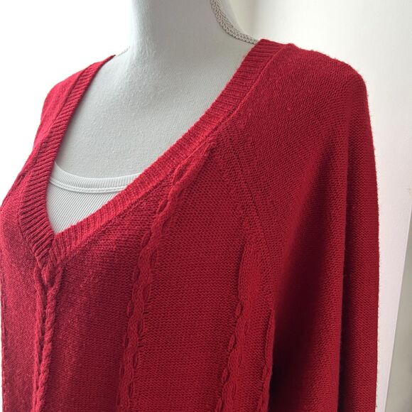 Lane Bryant Red Super Cozy Comfy Stretchy Knitted Sweater Plus 22/24 - Picture 5 of 9